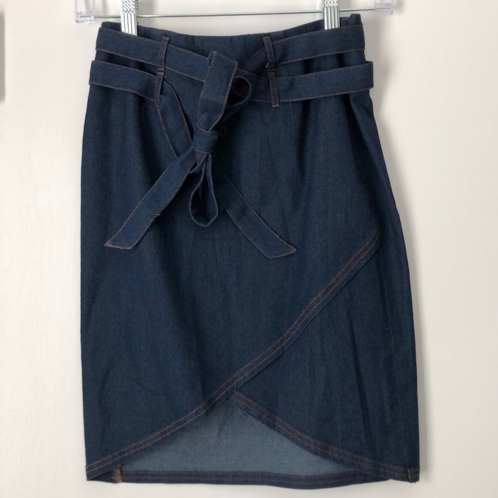 Jean skirt with Jean tie belt